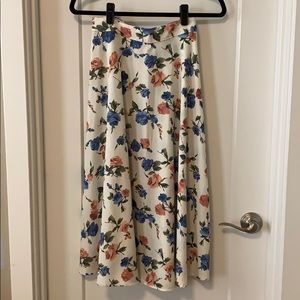 Floral midi a line skirt